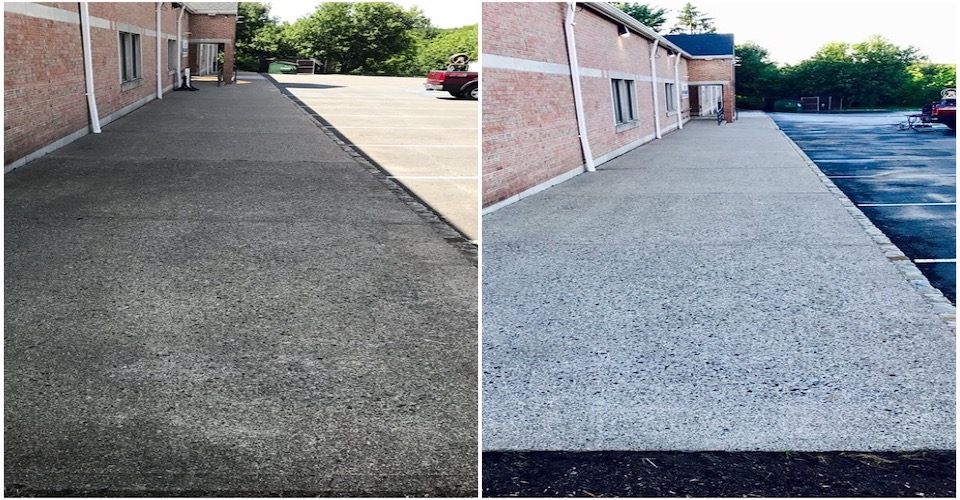 Before & After Concrete Pressure Washing